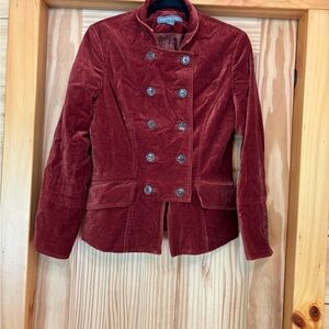 Josephine Chaus Rust Velvet Blazer Tailored Structured Design